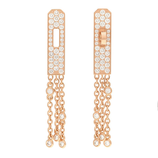 Hermes Kelly Gavroche Full Diamond 18K Gold Earrings