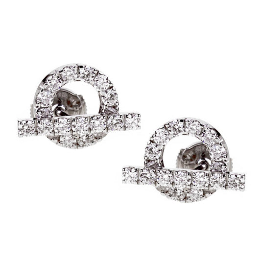 Hermes Finesse Diamond Stud 18K Gold Earrings