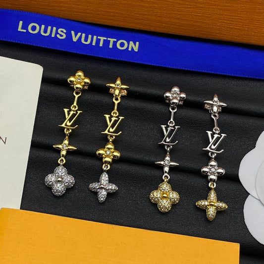Louis Vuitton Blossom Long 18K Gold Earrings