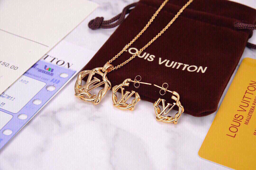 Louis Vuitton Garden Louise Hoop 18K Gold Earrings