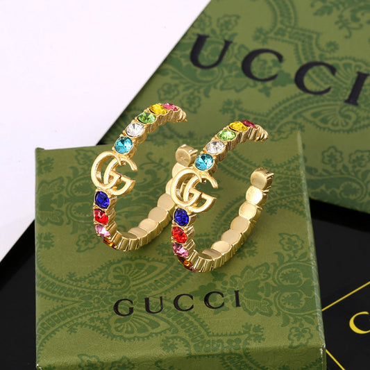 Gucci Double Circle 18K Gold Earrings