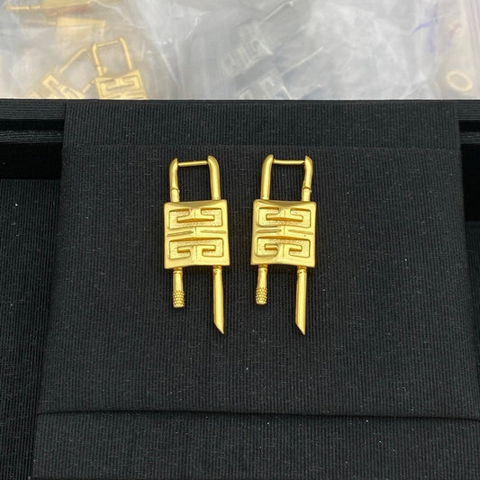 Given Lock Gold 18K Gold Earrings
