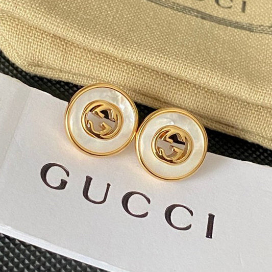 Gucci Double Gold Pearl 18K Gold Earrings