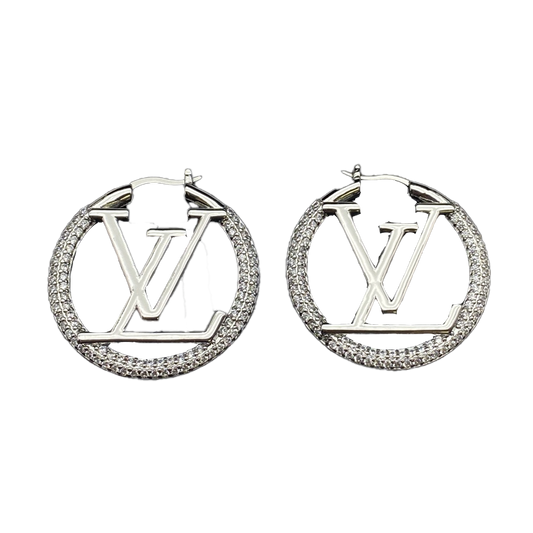 Louis Vuitton Louise Hoop Diamond 18K Gold Earrings