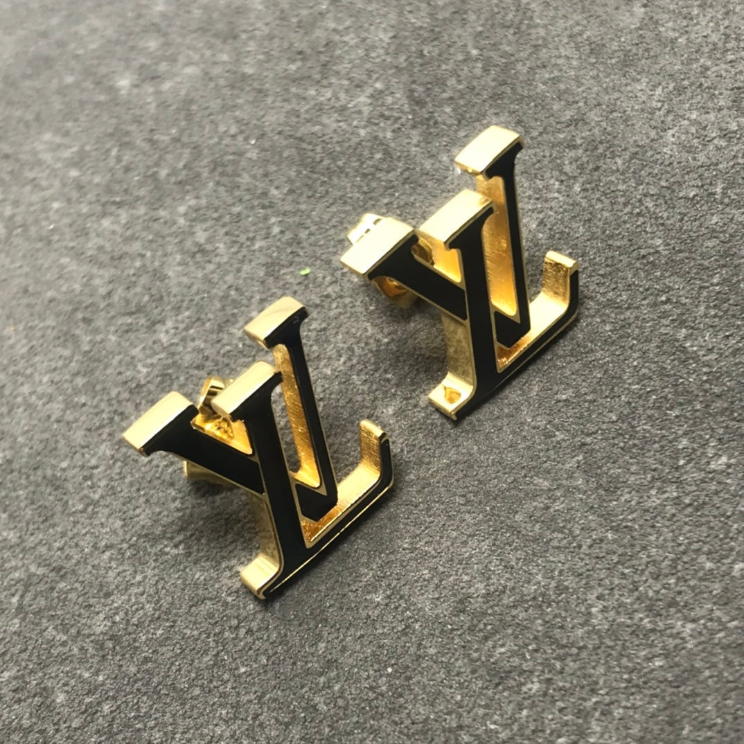 Louis Vuitton Iconic Black 18K Gold Earrings