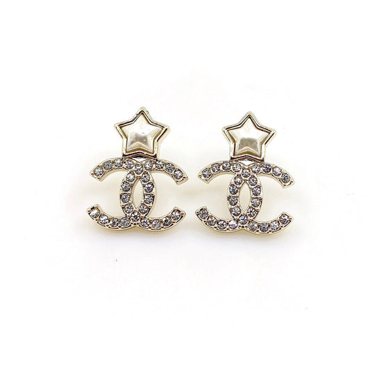 Chanel Star Crystals 18K Gold Earrings