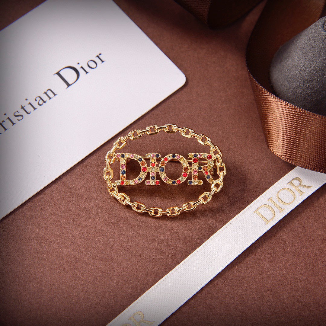 Dior Revolution Color Crystals 18K Gold Brooch