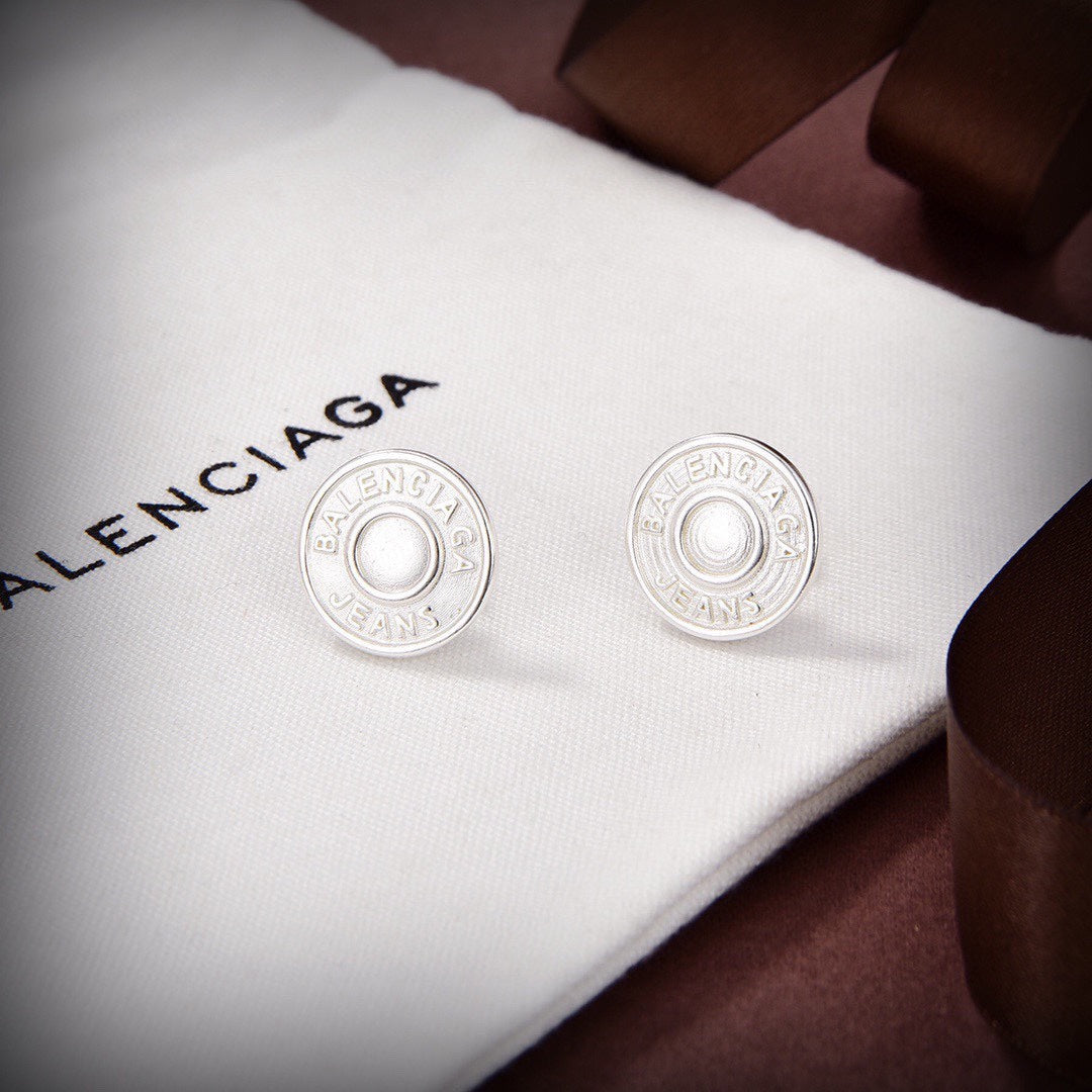 Balenciaga Circle 18K Gold Earrings