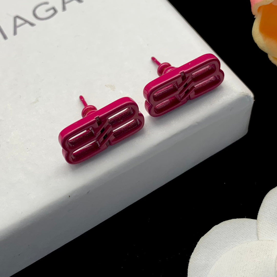 Balenciaga Pink Icon 18K Gold Earrings