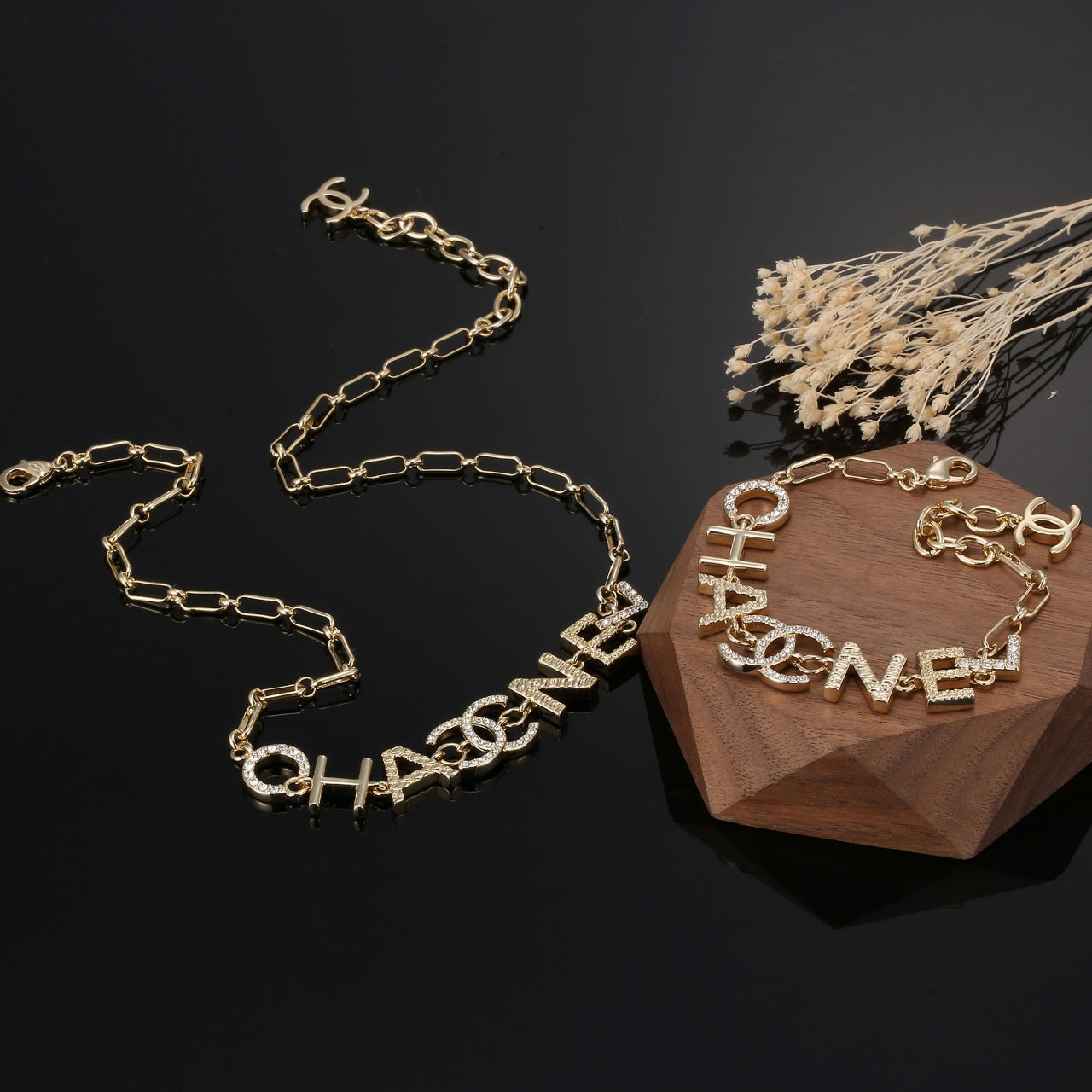 Chanel Script Chain 18K Gold Necklace