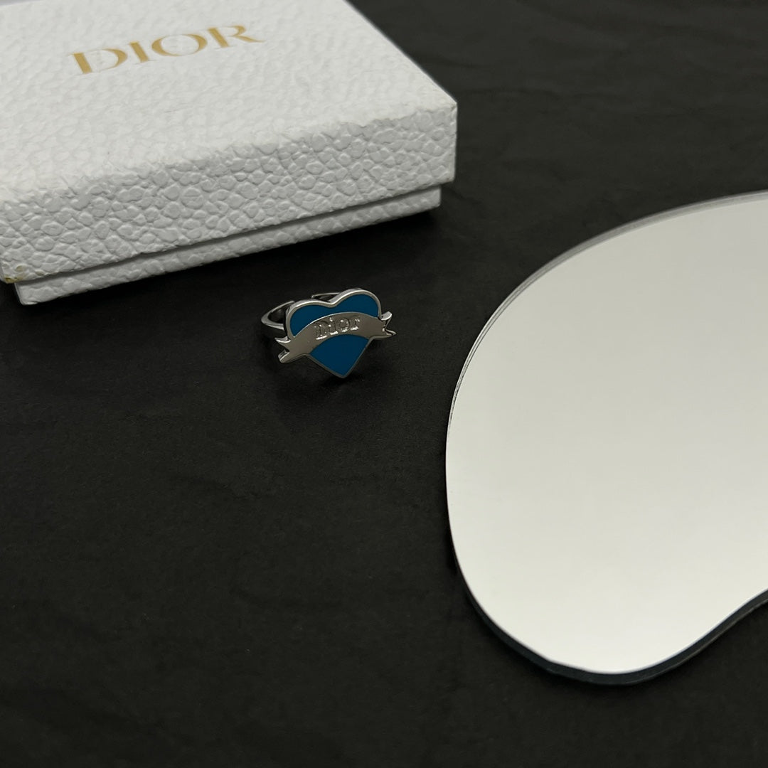 Dior Blue Heart 18K Gold Ring