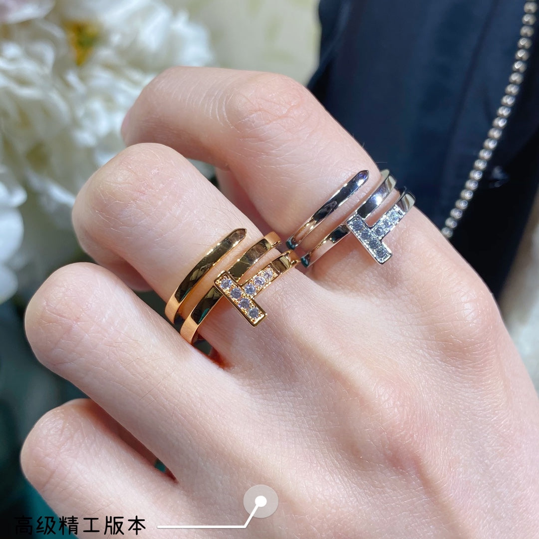 Tiffany Diamond Square 18K Gold Ring