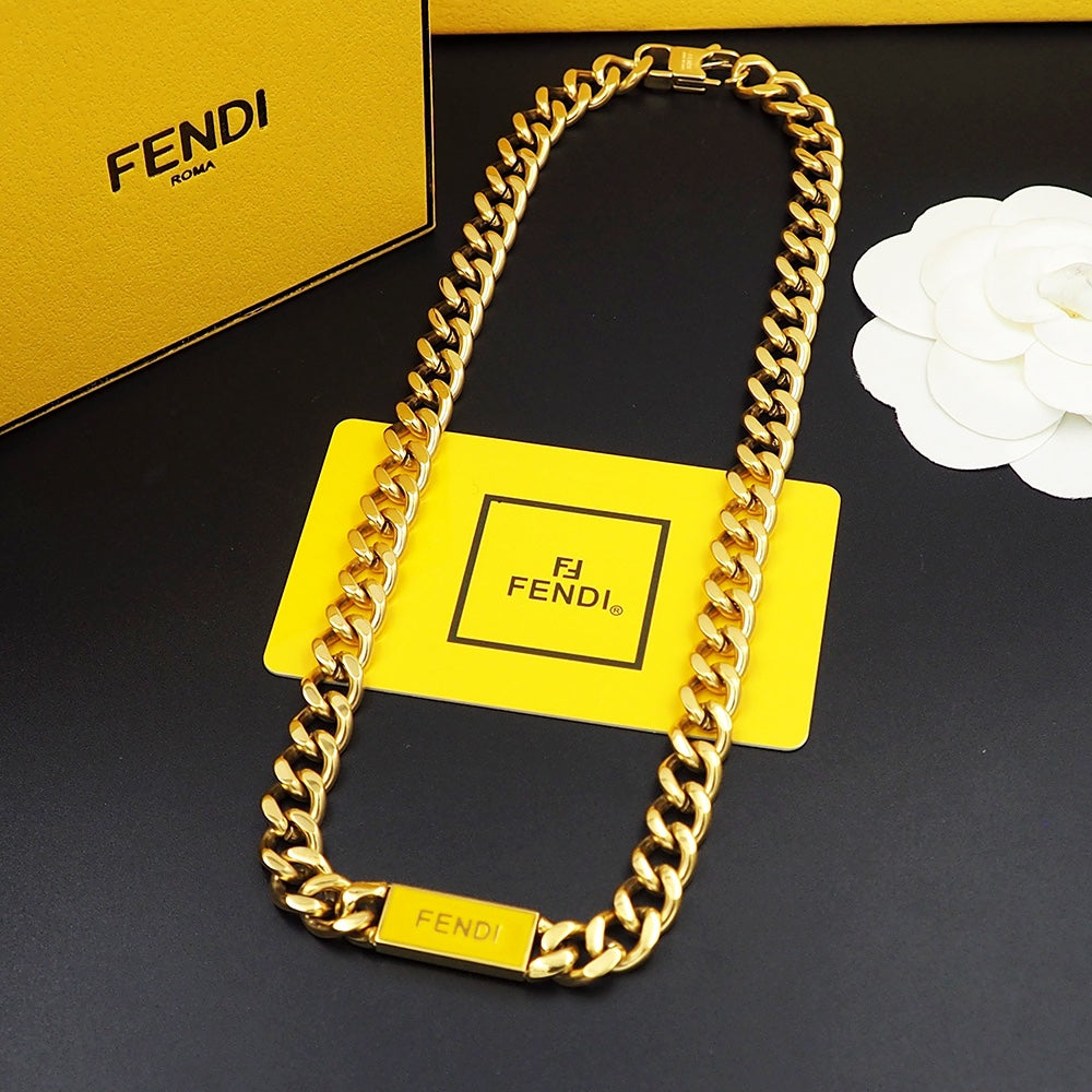 Fendi Chain 18K Gold Necklace