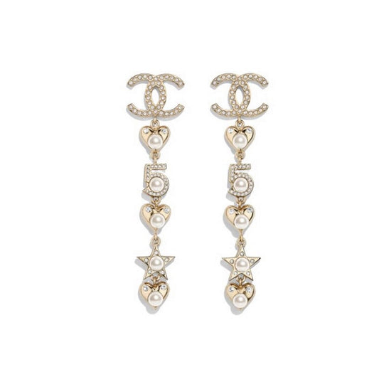 Chanel No.5 Long 18K Gold Earrings