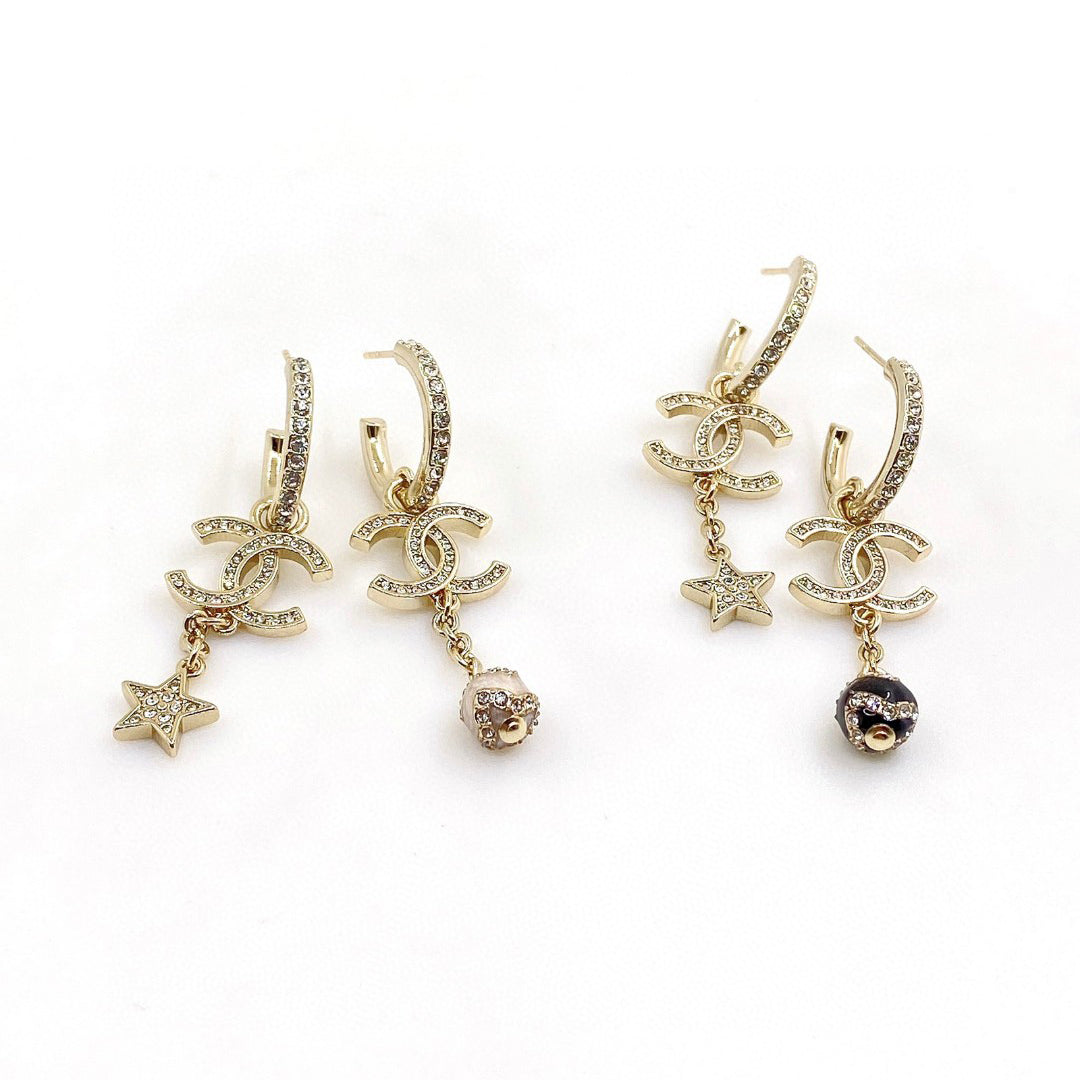 Chanel Pearl Long Pendant 18K Gold Earrings