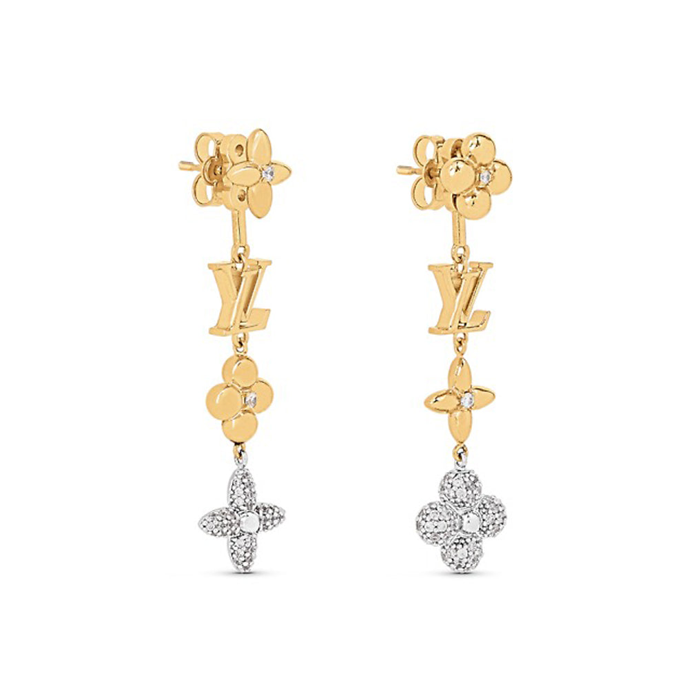 Louis Vuitton Monogram 18K Gold Earrings