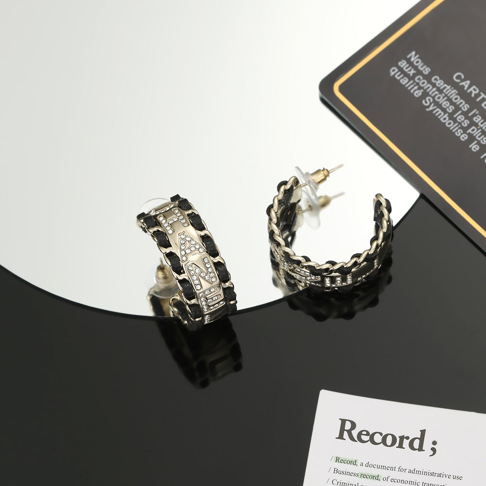 Chanel Strass 18K Gold Earrings