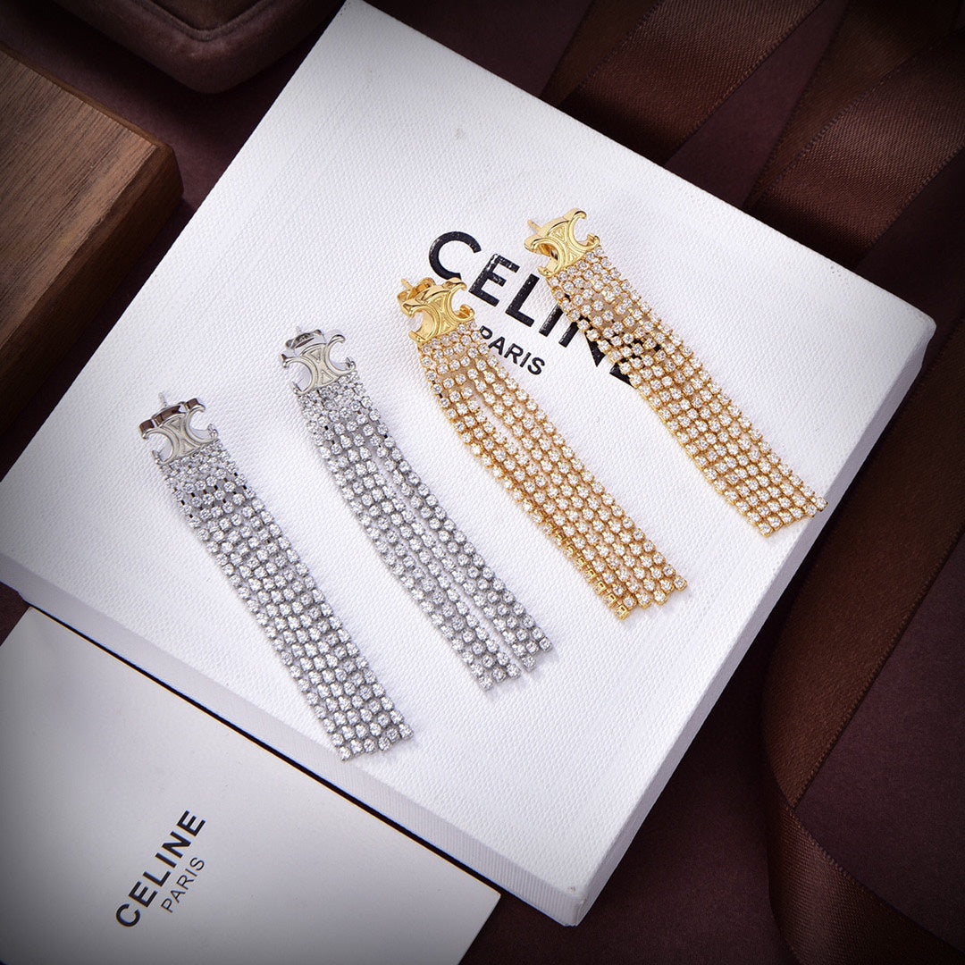 Celine Precious Tassels 18K Gold Earrings