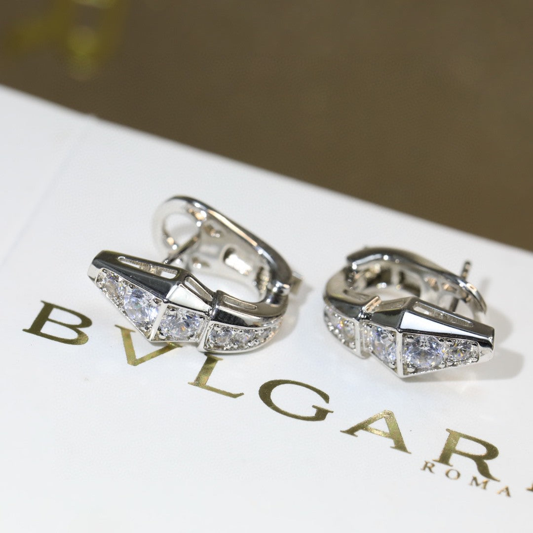 Bvlgari Serpenti Diamond 18K Gold Earrings