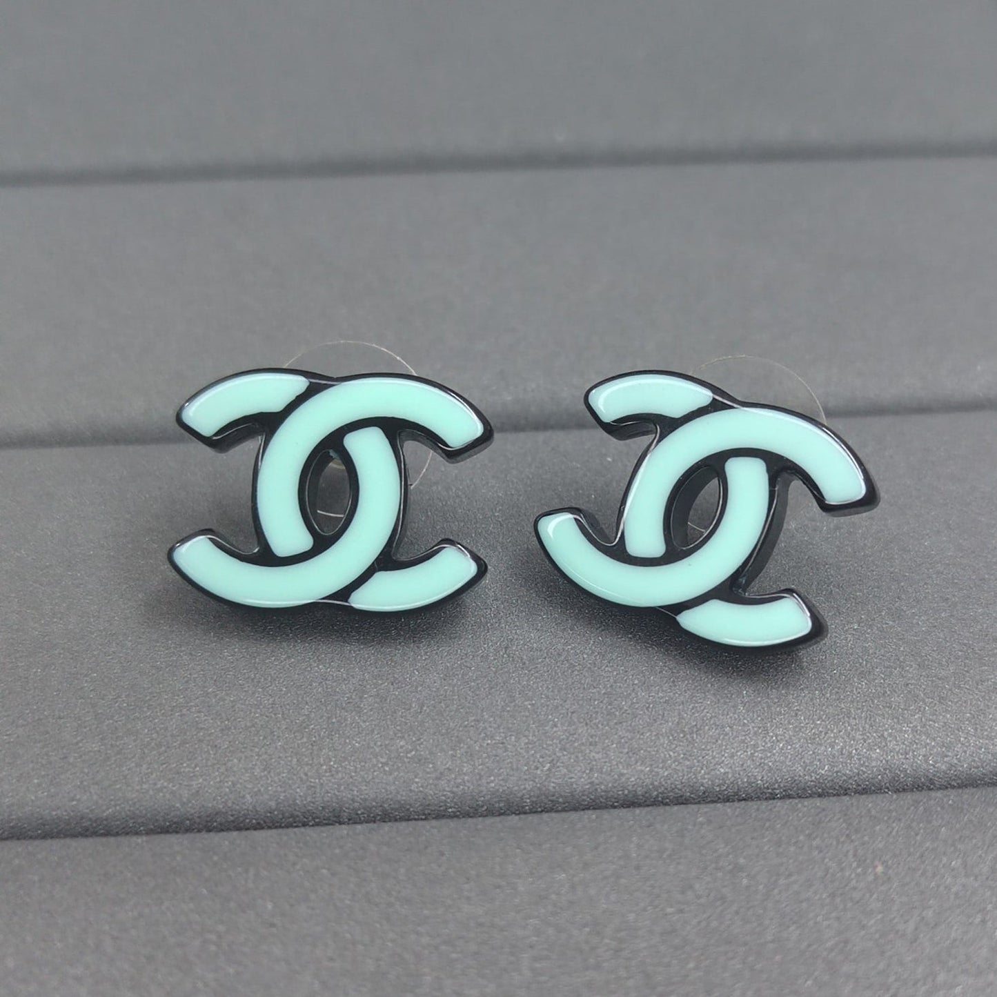 Chanel Classic Blue 18K Gold Earrings