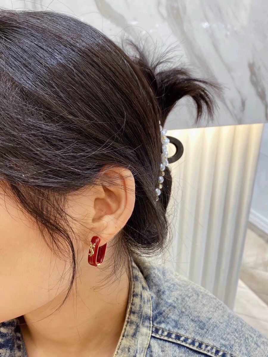 Red 18K Gold Earrings