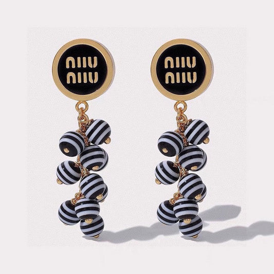 Miu Blue & Pink Ball 18K Gold Earrings