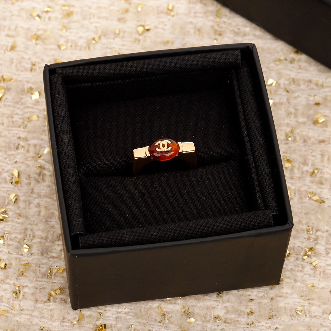 Chanel Red 18K Gold Ring