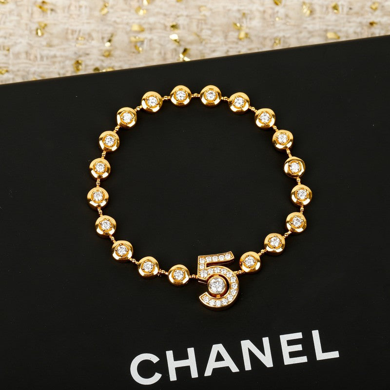 Chanel NO.5 Diamond Gold 18K Gold Bracelet
