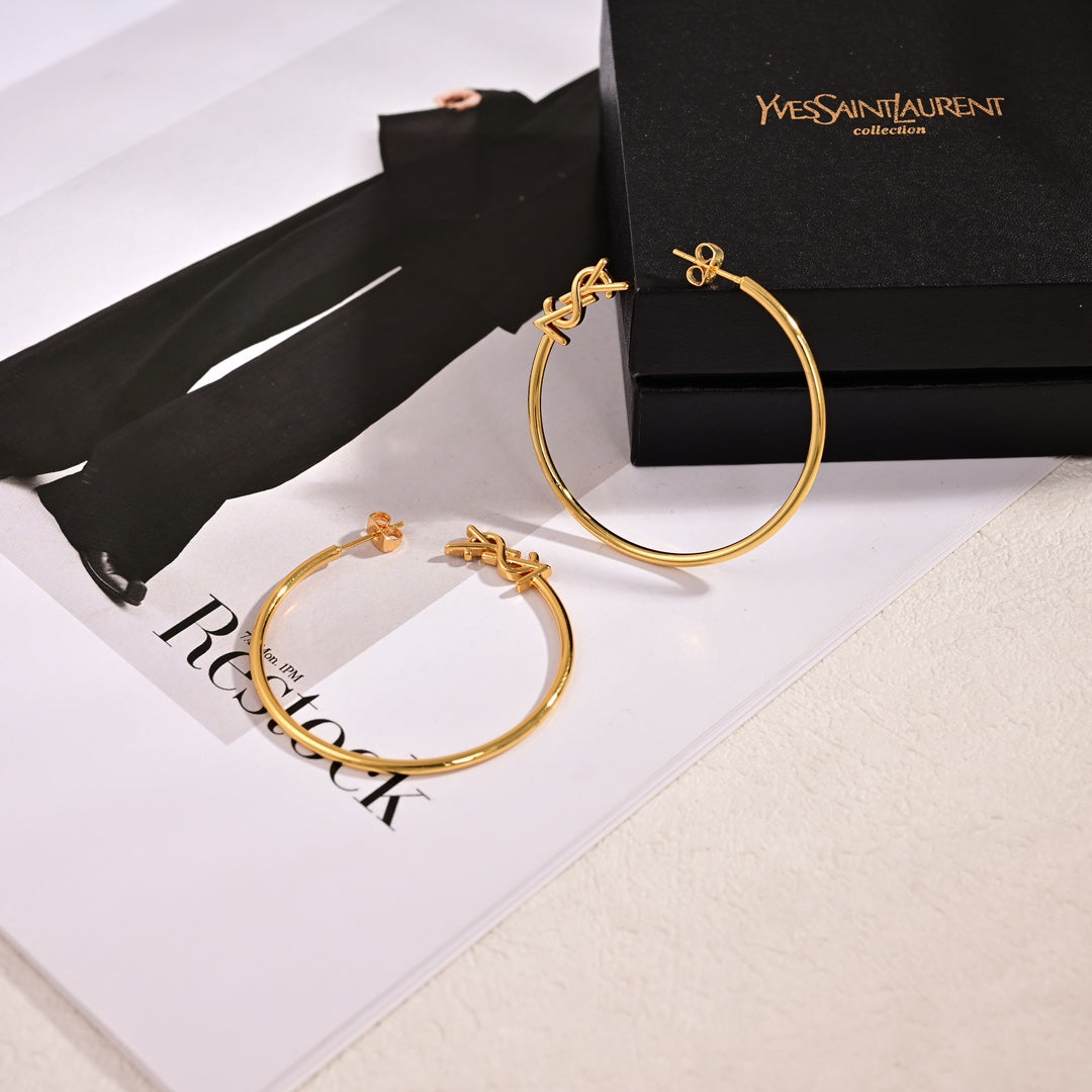 YSL Circle Gold 18K Gold Earrings