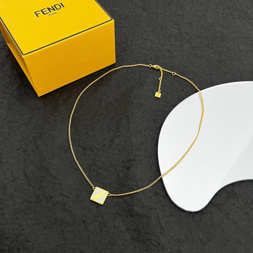 Fendi Forever Pink 18K Gold Necklace