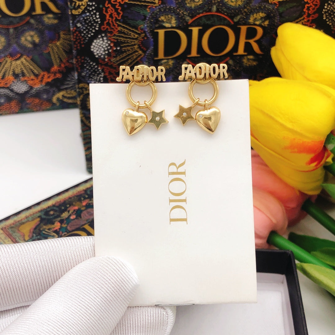 Dior J'Adior Star 18K Gold Earrings