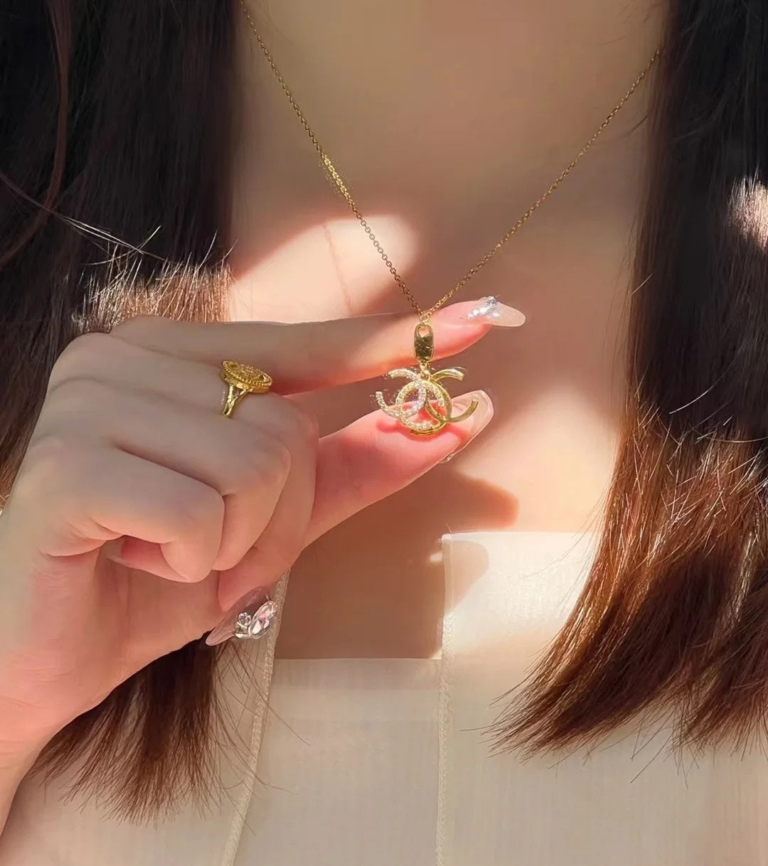 Chanel Diamond Long 18K Gold Necklace