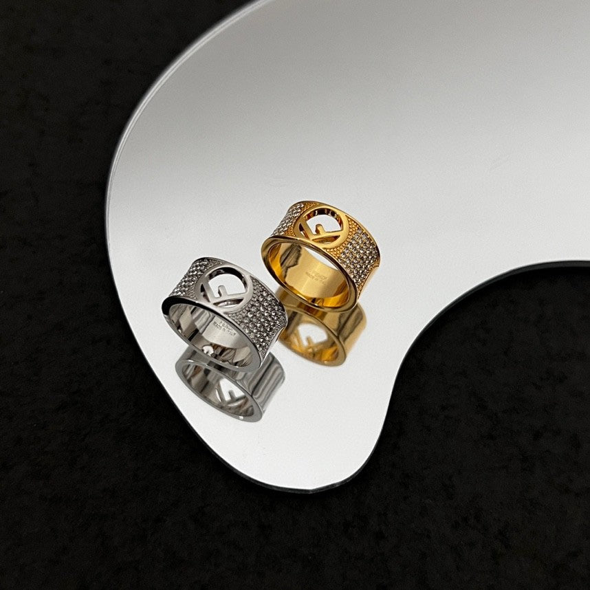 Fendi Is Wide 18K Gold Ring
