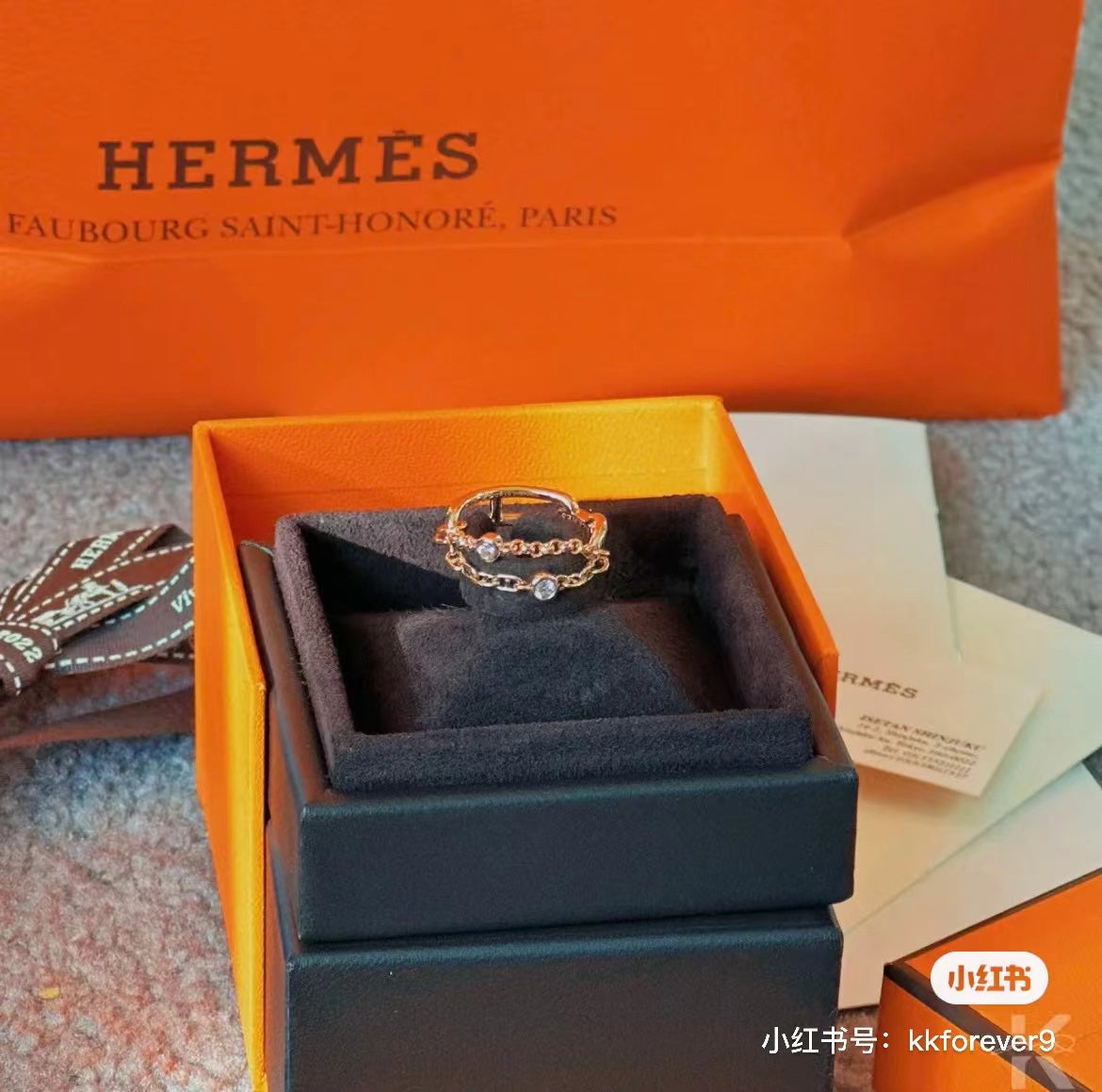 Hermes Chaine D'Ancre Chaos 18K Gold Ring