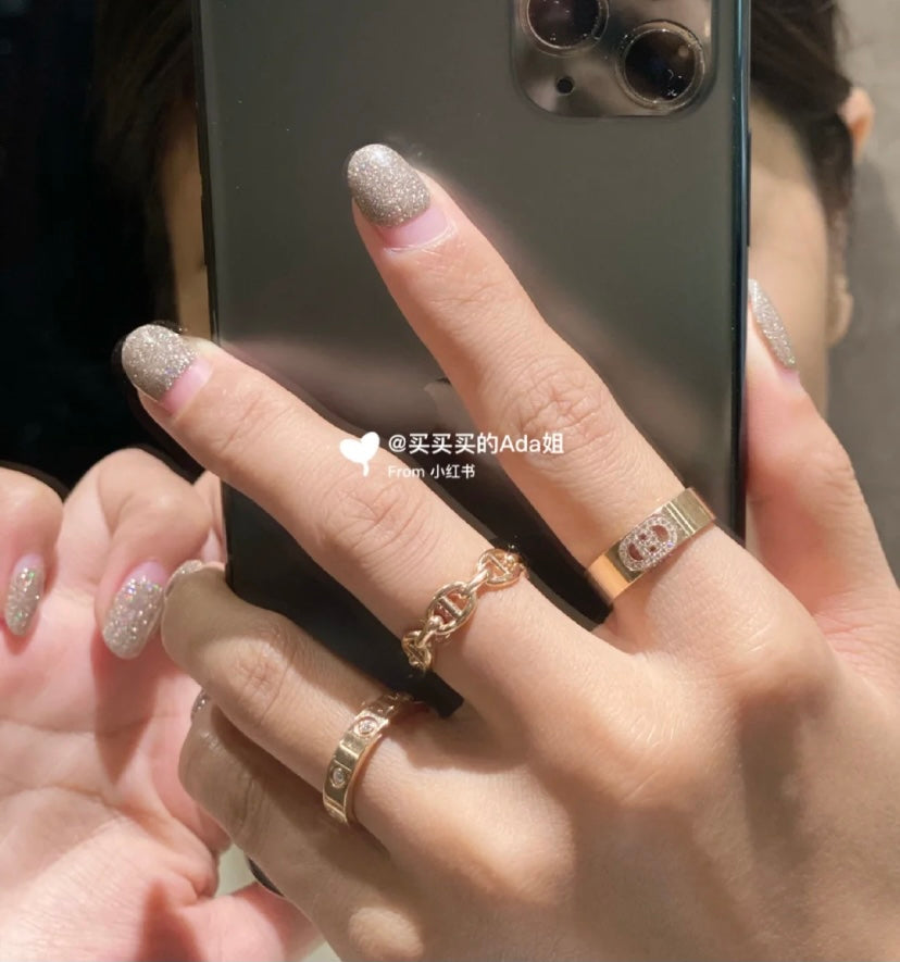 Hermes Chaine D'Ancre Enchainee 18K Gold Ring
