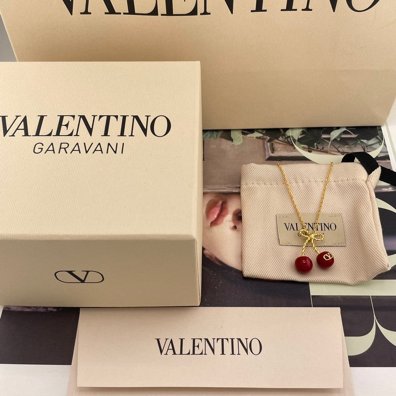 VLogo Red Cherry Gold 18K Gold Necklace