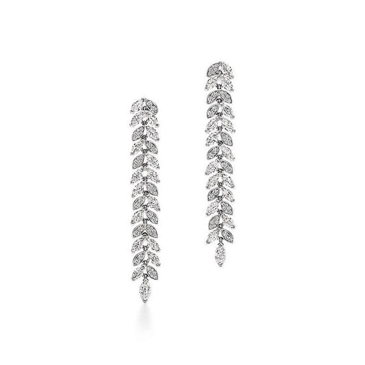 Tiffany Victoria Diamond Vine Drop 18K Gold Earrings