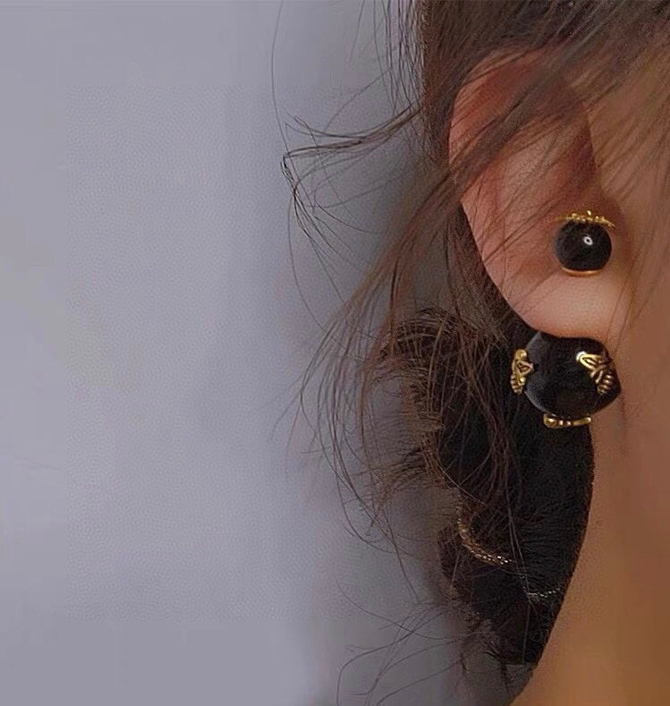 Dior Tribales Black 18K Gold Earrings