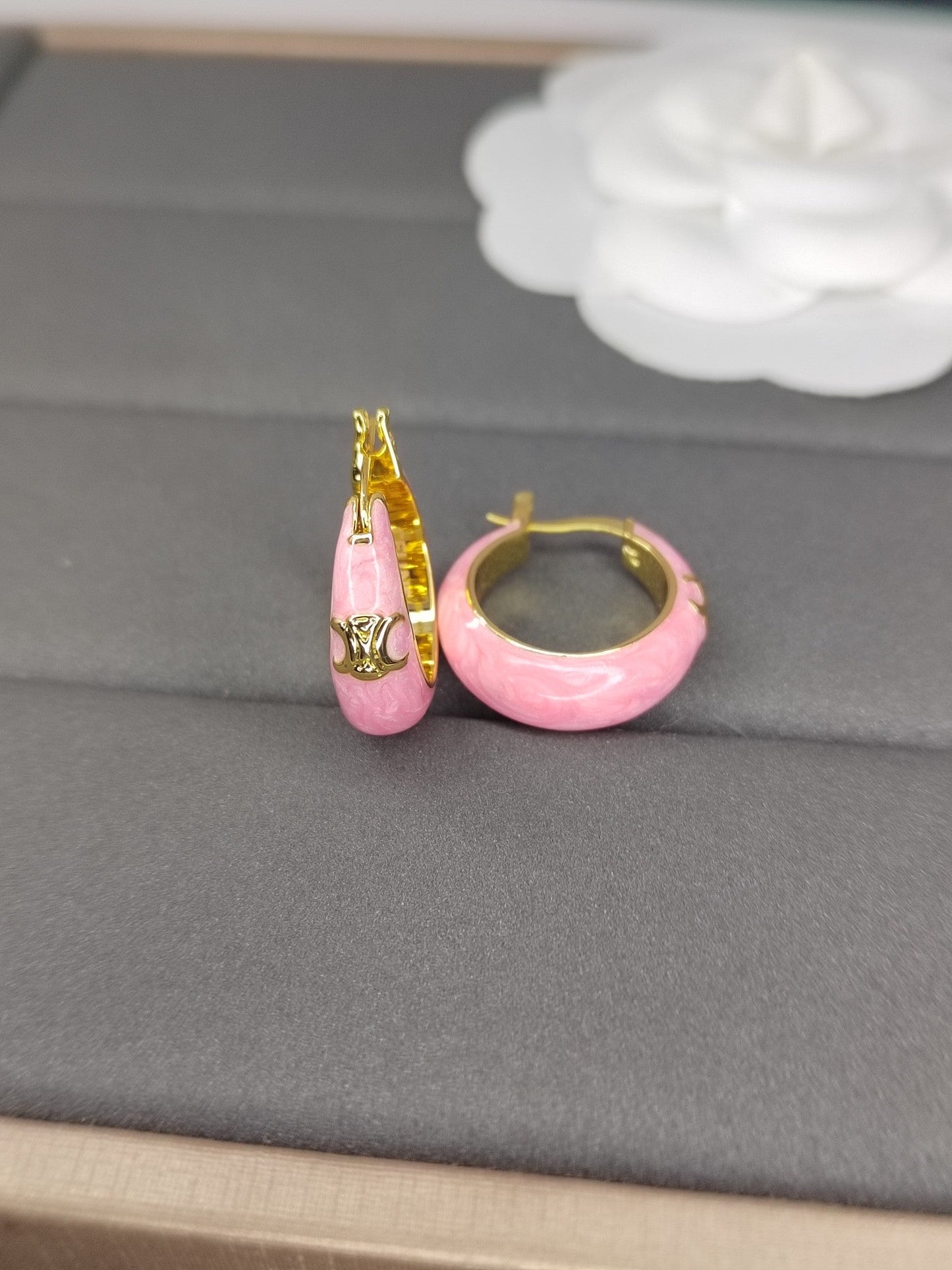 Celine Pink 18K Gold Earrings