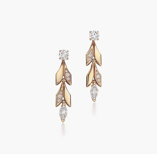 Tiffany Victoria Vine Convertible Drop 18K Gold Earrings
