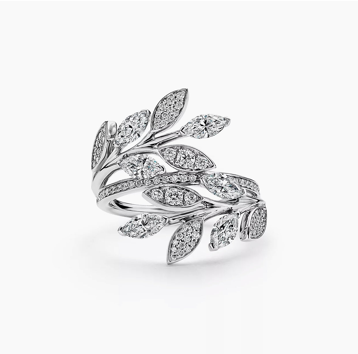 Tiffany Victoria Diamond Vine Bypass 18K Gold Ring