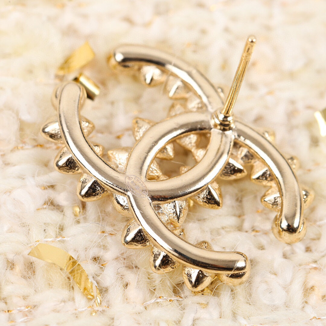 Chanel Crystal 18K Gold Earrings