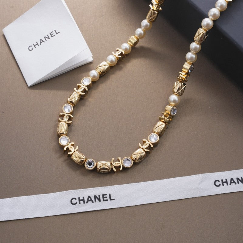 Chanel 26C Crystal Long 18K Gold Necklace