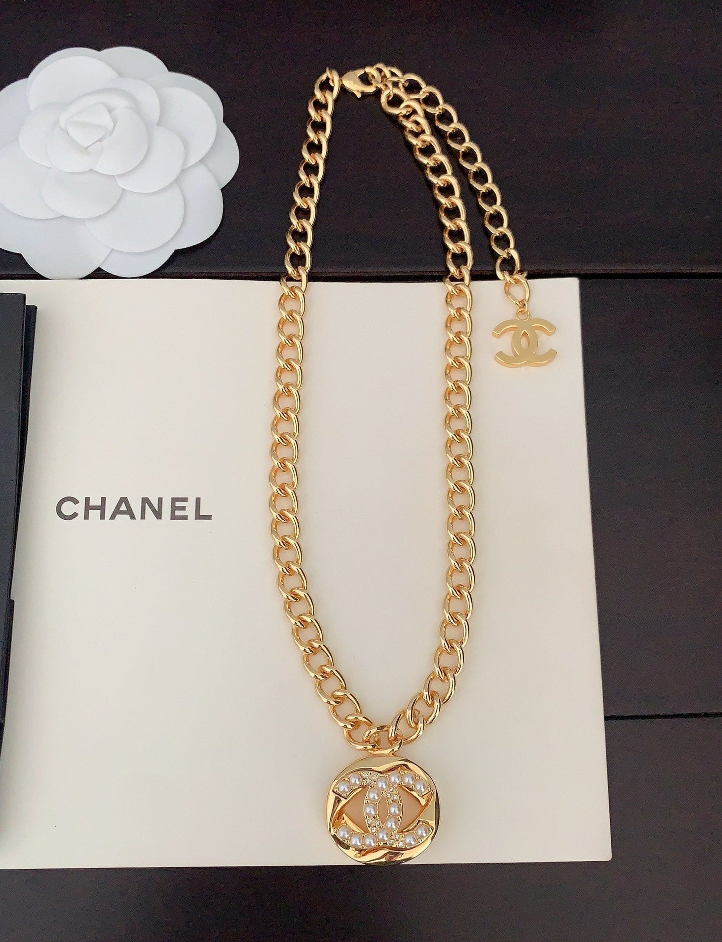 Chanel Diamond Chain 18K Gold Necklace
