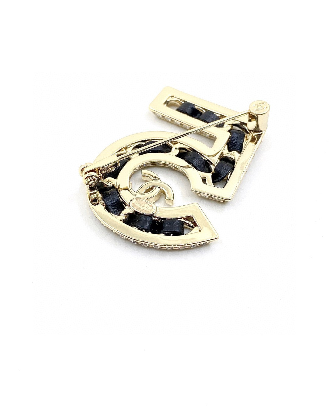 Chanel No.5 Strass 18K Gold Brooch