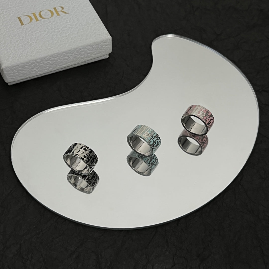 Dior Monogram Enamel 18K Gold Ring