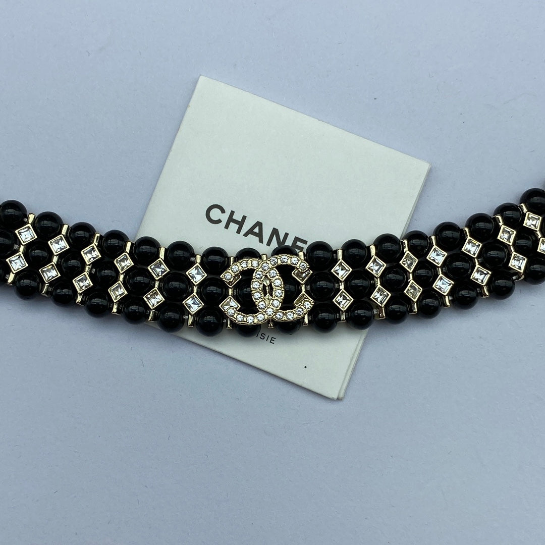 Chanel Strass Choker 18K Gold Necklace