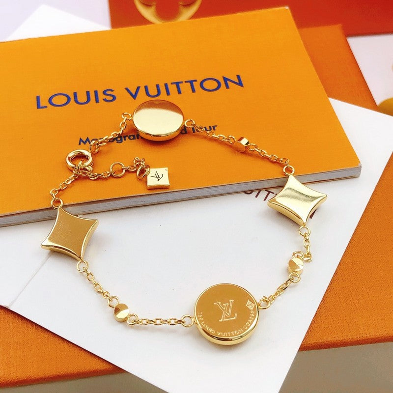 Louis Vuitton Blossom Red Flower 18K Gold Bracelet