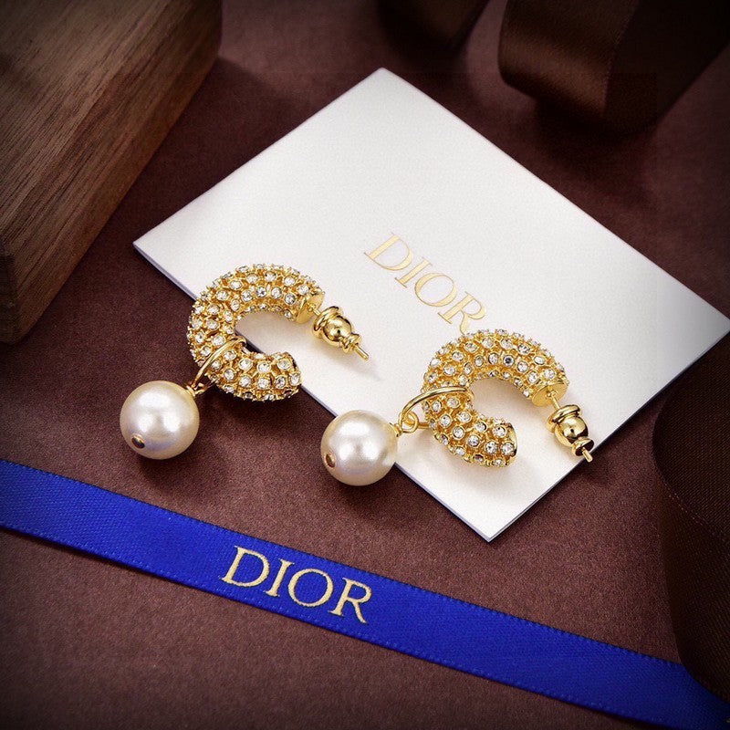 Dior Tribales Pave Diamond 18K Gold Earrings