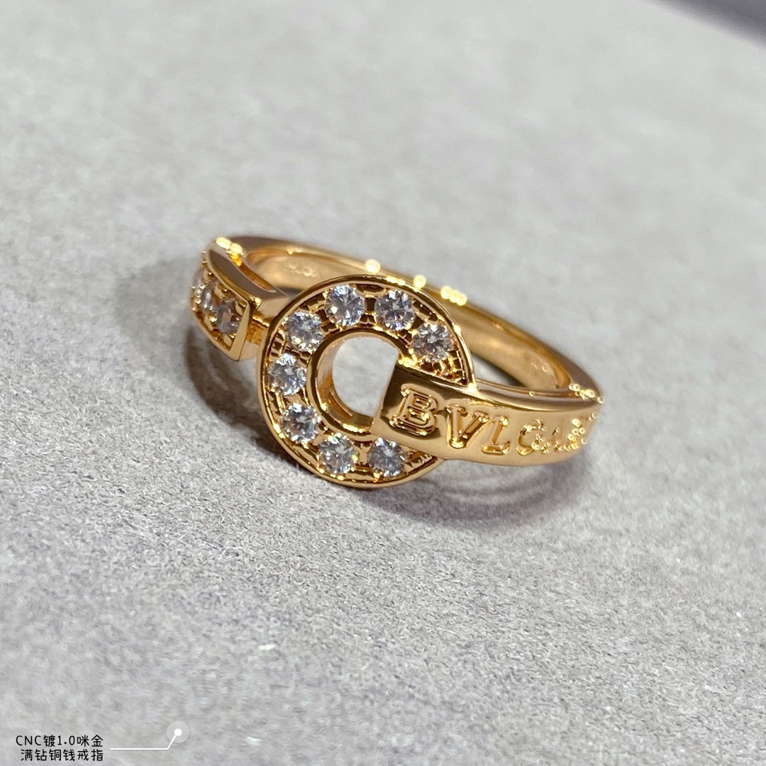 Bvlgari Diamond 18K Gold Ring